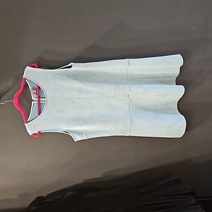 Vince Camuto light blue faux suede drop waist dress